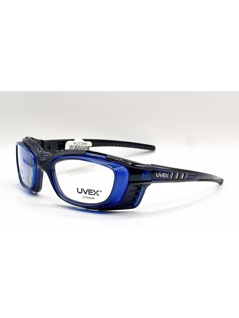 NEW UVEX SW09 BLUE BLACK SAFETY BLUE/BLACK AUTHENTIC EYEGLASSES 56-21